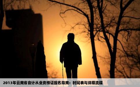 2013年云南省会计从业资格证报名指南：时间表与详细流程
