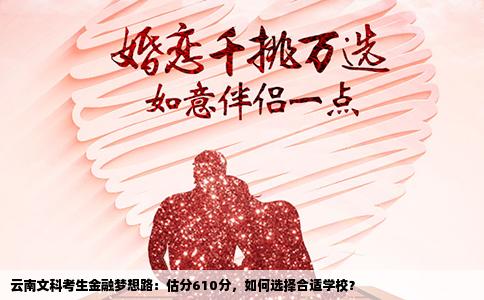 云南文科考生金融梦想路：估分610分，如何选择合适学校？